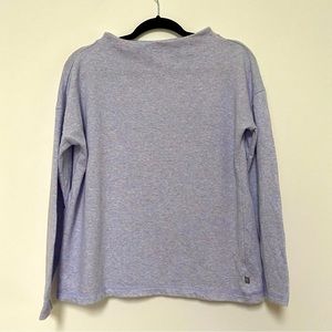 Talbots Funnel Mock Neck Cotton Top Periwinkle Color M